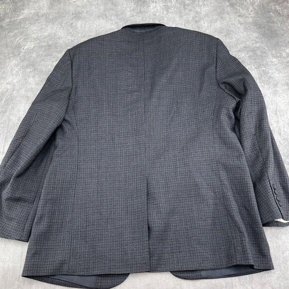 Stafford Blazer Men 44R Gray Black Houndstooth Executive Classic‎ Career Wool - Picture 8 of 14